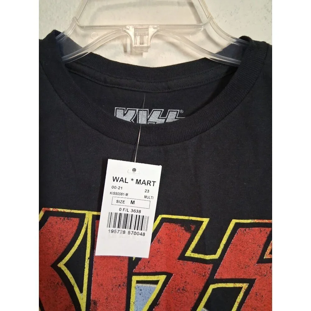 NWT Kiss T-Shirt World Tour '77 Retro Y2K Band Tee Crew Neck Short Sleeve Medium